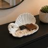 Aromatherapy Storage Tray 3D Printed Shell Wave Jewelry Tray, Pearlized White Organizer Dish, Elegant Ring Exquisite Desktop Ornament Trinket
