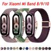 Ремешки для Xiaomi Mi Band 10 9 8 NFC Запасные ремешки аксессуары магнитные Плетеные correa браслет для Miband 9 Miband 8