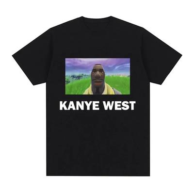 Футболка унисекс Lucu Kanye West Meme Grafis Pria Wanita в стиле хип-хоп Gaya Humor, винтажная футболка Lengan Pendek, уличная одежда
