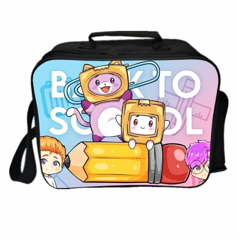 Lankybox Insulated Lunch Box Bag For Kids With Large Capacity And Adjustable Strap For Outdoor Fun