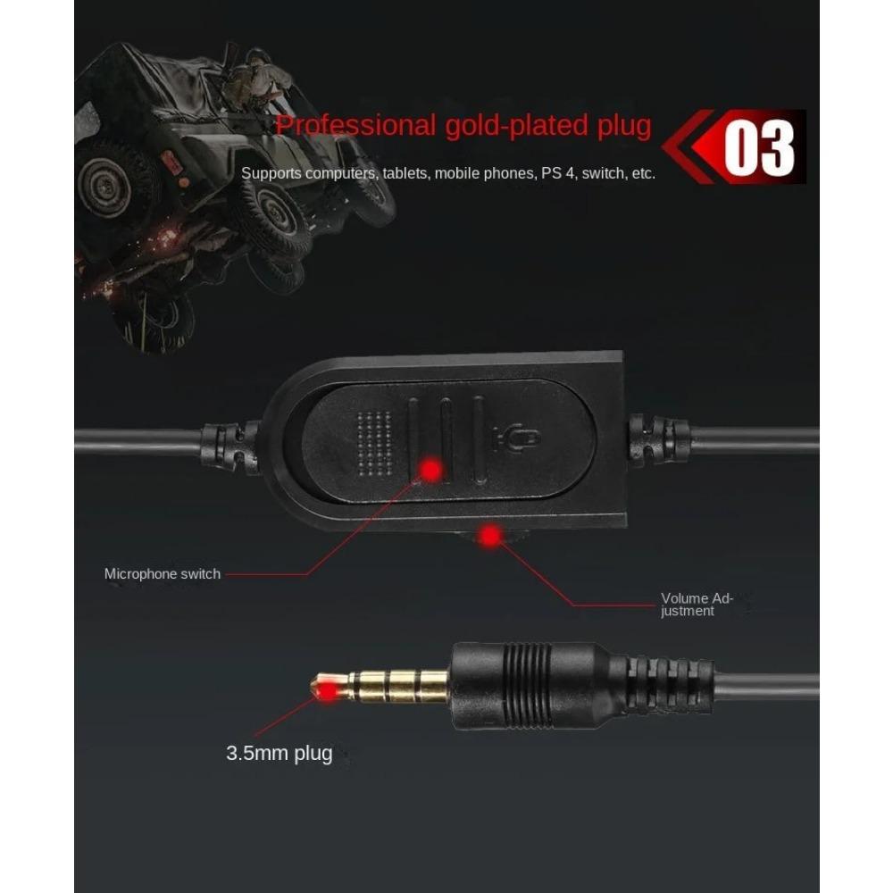 Gaming Headset Headphone with Microphone for PS5, PS4, Nintendo Switch, Playstation4 Vita, Mac, Laptop, Tablet, Computer, Mobile Phones (3.5mm Plug)