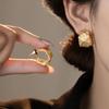 Irregular Round Pleated Earrings, Individual Cold Style Design Earrings, Fashionable Medium and Antique High-end Earrings