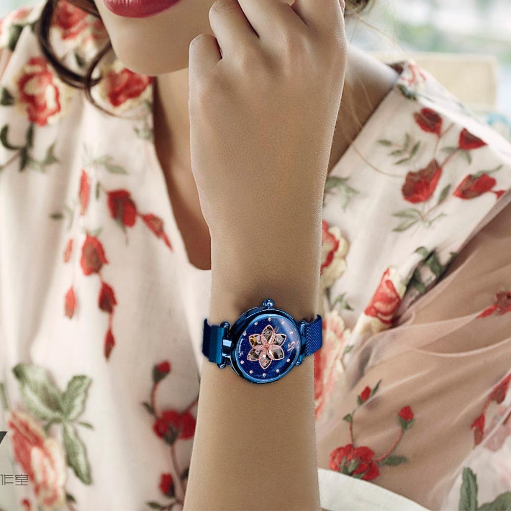 Forsining Ladies Fashion Casual Hollow Mechanical Mesh Belt Automatic Mechanical Watch
