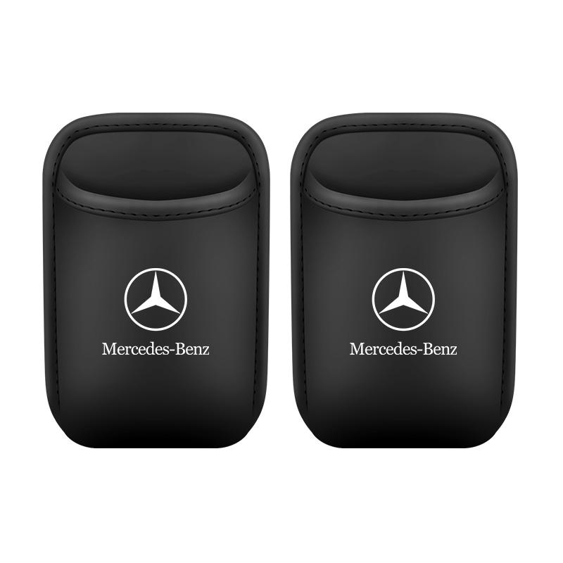 AAN1 2PCS PU Leather Car Door Cup Holder Organizer Box for Mercedes-Benz C E A S GLC GLE GLB G Class etc Seat Back Clip Storage