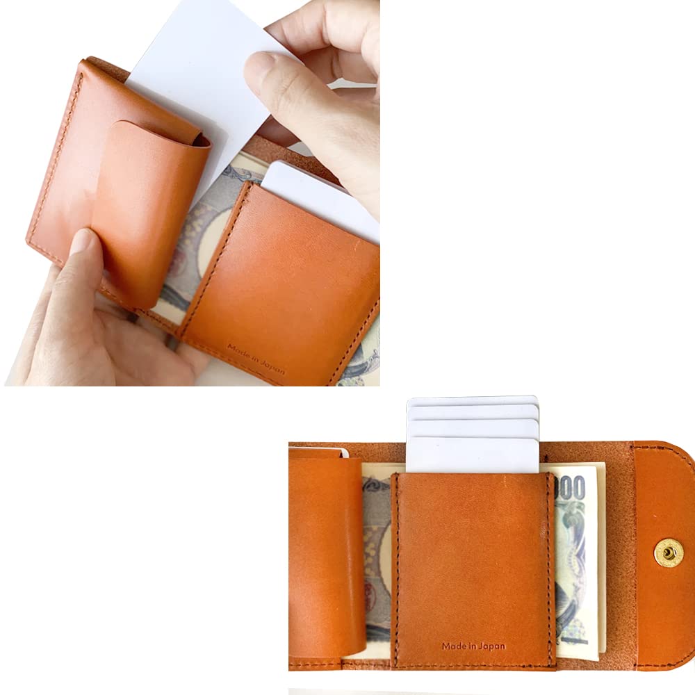 В Кошелек Trifold Coin Кошелек Мини Кошелек Маленький Тонкий Компактный Маленький Держатель Для Карт Tochigi Кожа Натуральная Кожа Кожа M002NV [Сделано в Японии] Мужской