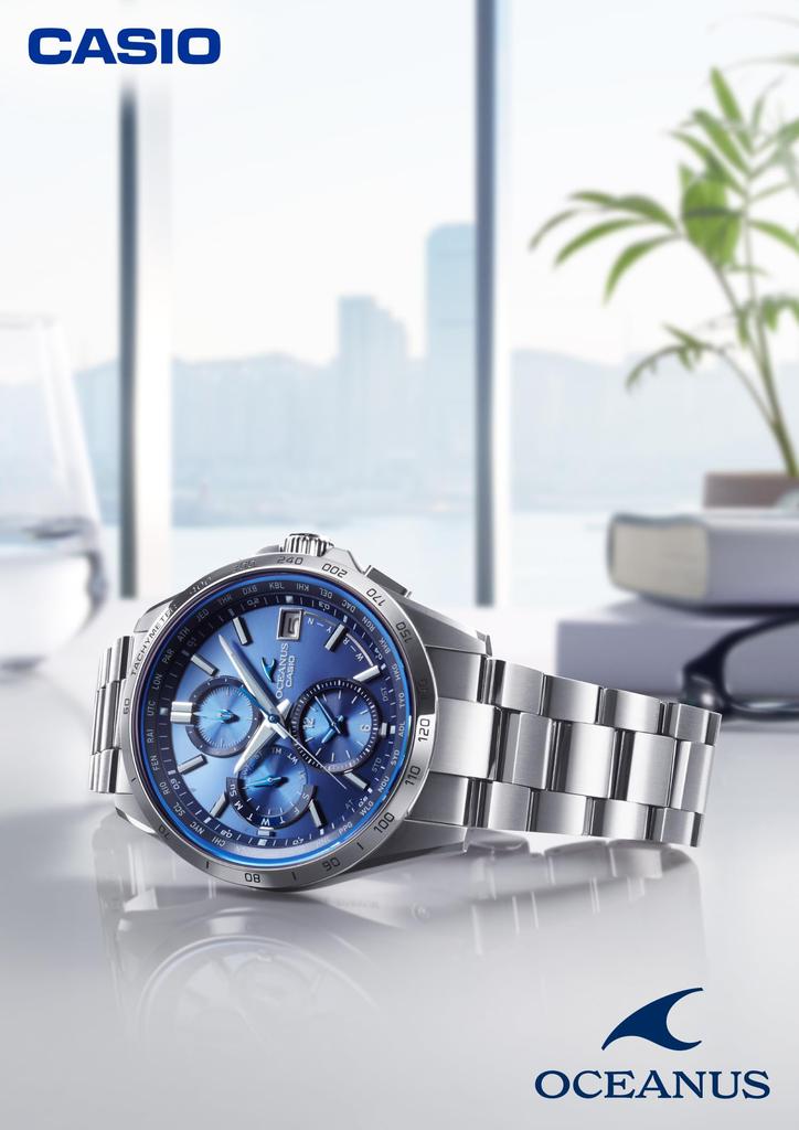 Casio Oceanus Made In Classic Sapphire Silver Watch, Japan, Line, Crystal, Radio-Controlled Solar, OCW-T2600-2A3JF, Men's,