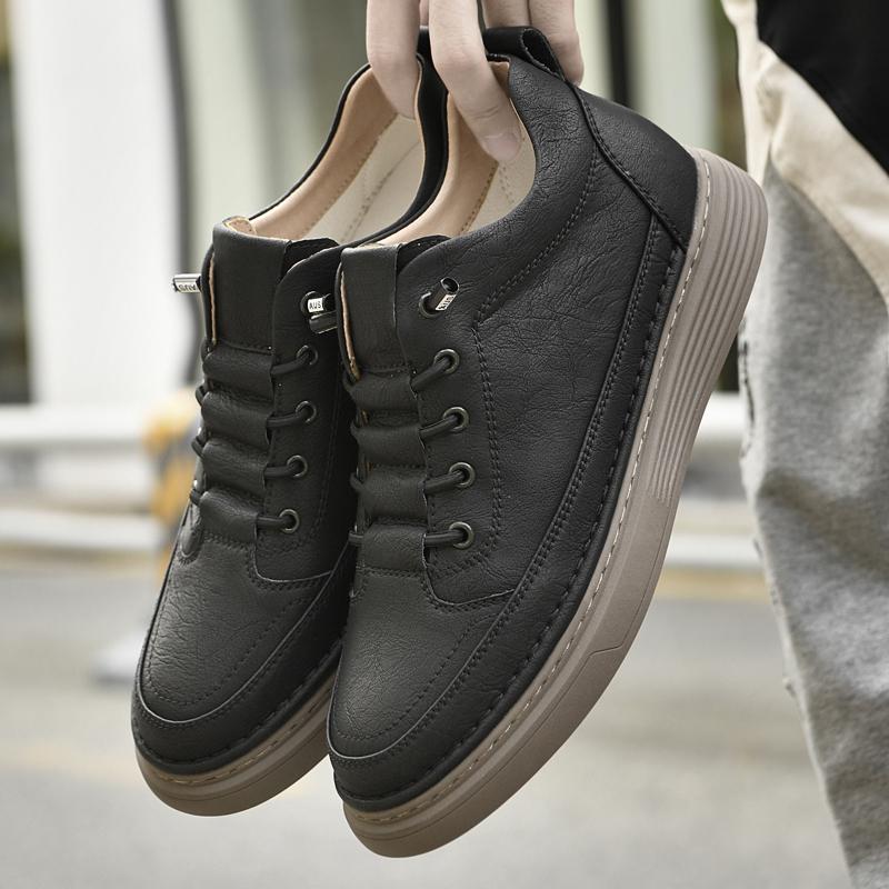 Модная мужская обувь из натуральной кожи Высококачественная повседневная обувь для скейтбординга для мужчин Модные дизайнерские кроссовки Универсальная теннисная обувь