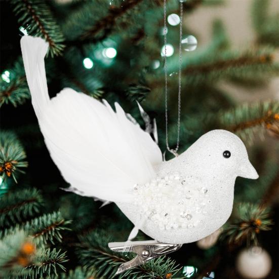 Подвеска с имитацией птицы, рождественская елка, подвесное украшение из пенопласта, перо птицы для праздничного украшения дома