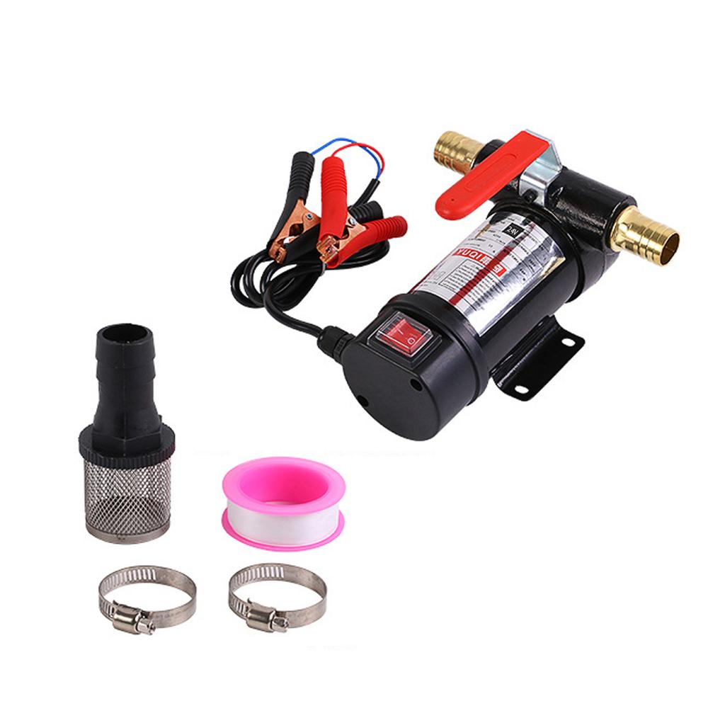 24V Pump Portable Electric Fuel Transfer Pump 45 LCelsiusmin for Vehicles Red