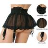 Women's Sexy Lingerie Plus Size Lace Garter Strap Transparent Lingerie Adjustable Double Breasted Belt Stockings Panties