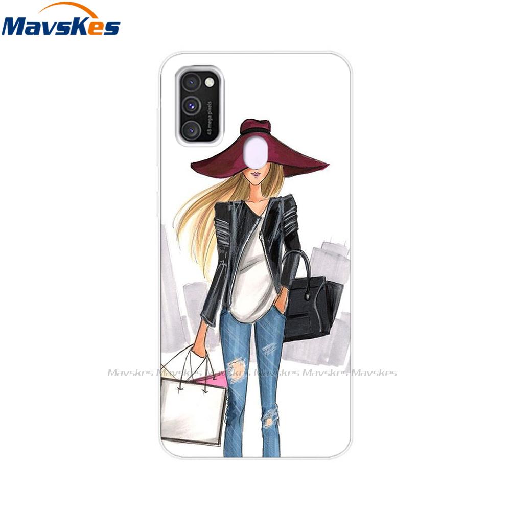 Чехол для Samsung Galaxy M21 Задняя крышка Мягкий силиконовый TPU Чехол для телефона Для Samsung Galaxy M20 M21 M30 M30s M31 Чехол Защитный бампер