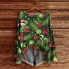 Women's Christmas Print Lightweight Sweater Casual Long Sleeve Knitted Pullover