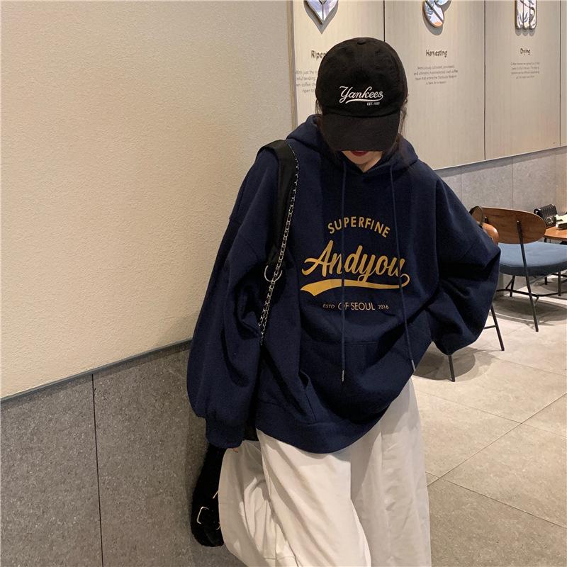 Pique Cotton Oversize Hooded Sweatshirt - Double-Layer Casual Loose Fit