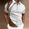 2023 Summer New Men's Polo Shirt with Polo Collar Zip,Casual Zipper Half Open Collar Men's Tops Polo Shirt.