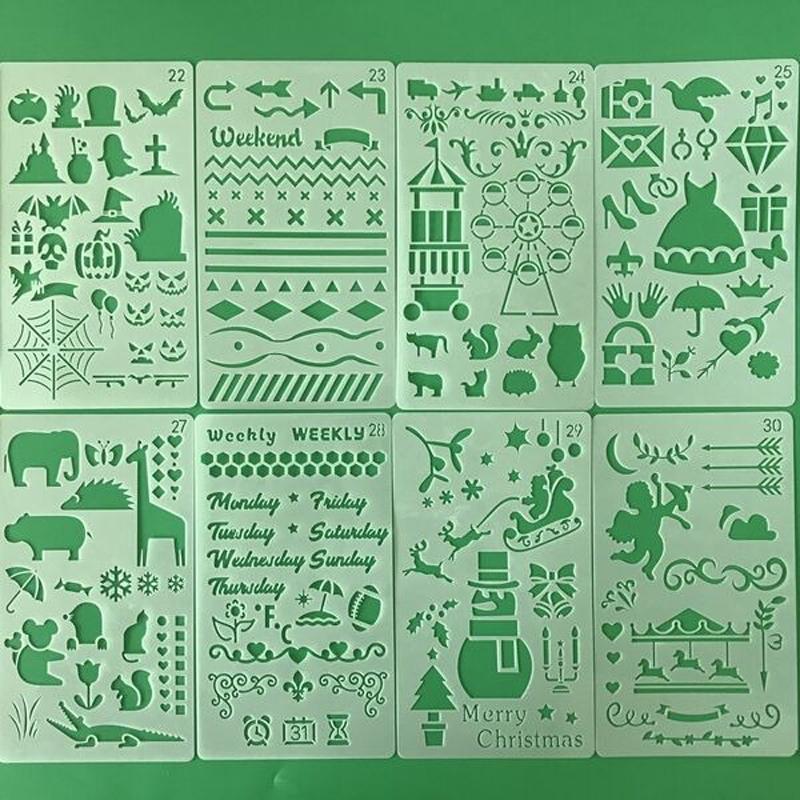30/20/12 шт. Набор трафаретов для Bullet Journal, шаблон, геометрические формы, планировщик, трафареты для скрапбукинга, для рисования и декора