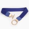 Fashion Elastic Waistband Casual Round Buckle Waist Strap Waist Belts Clothing Decoration