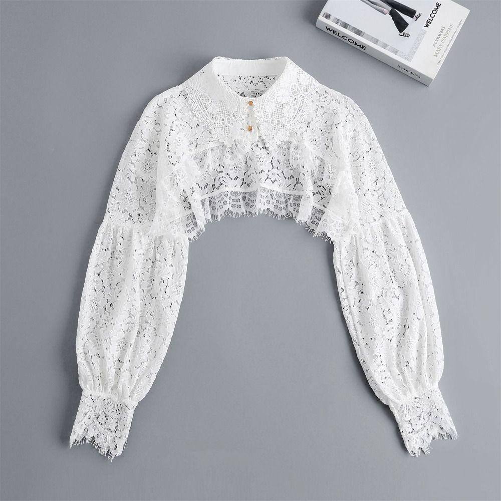 Chiffon False Collar Lace Loose Top Coat Cute Clothes Accessories Girl