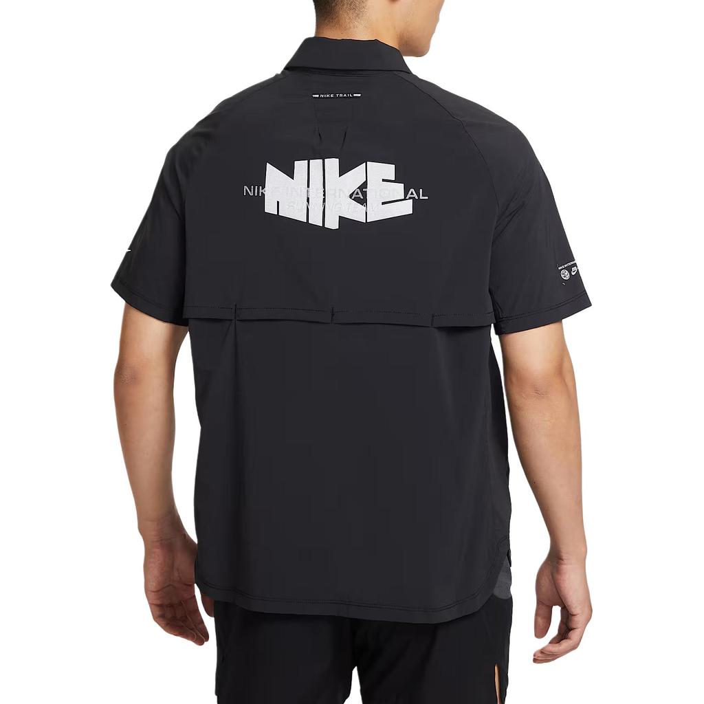 Nike Dri Fit Shirts Men's Black Lapel Moderate IH4510-010
