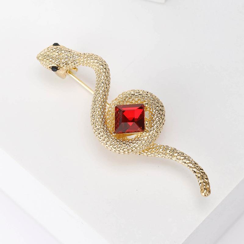 Роскошная зеленая красная хрустальная брошь в виде змеи для женщин и мужчин, значки в виде животных, повседневные украшения для вечеринок