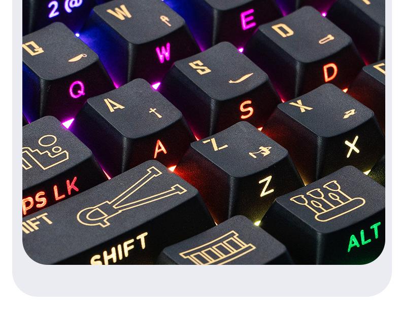 Гравированные колпачки для ключей LEOBOG: Оригинальная высота, пятисторонний сублимационный материал PBT, персонализированные колпачки для клавиатуры, полный малый набор.