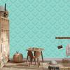 Geometric rhombus wallpaper mint and teal for living room and bedroom 50x1000
