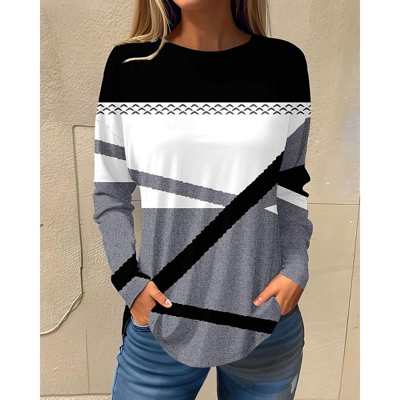 Женская футболка с 3D-принтом бабочки, модный топ с длинным рукавом и круглым вырезом, обычного кроя, для праздничных выходных, для весны и осени