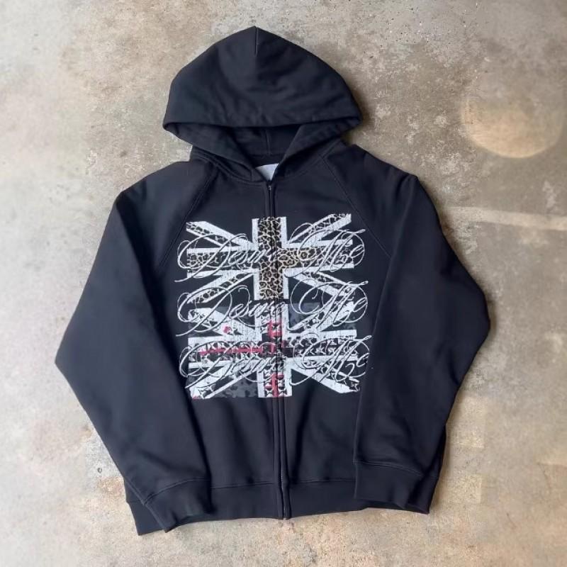Mens Vintage Graphic Print Hoodie Loose Fit Streetwear Long Sleeve Pullover Teens