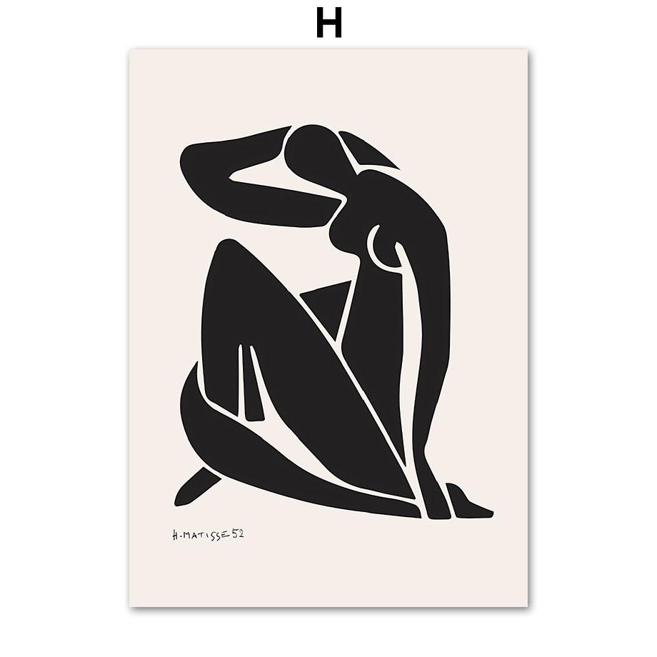 Бежевый, черный, Анри Матисс, линия портрета, коралловый, настенная живопись, холст, живопись, постеры и принты, настенные панно для декора гостиной