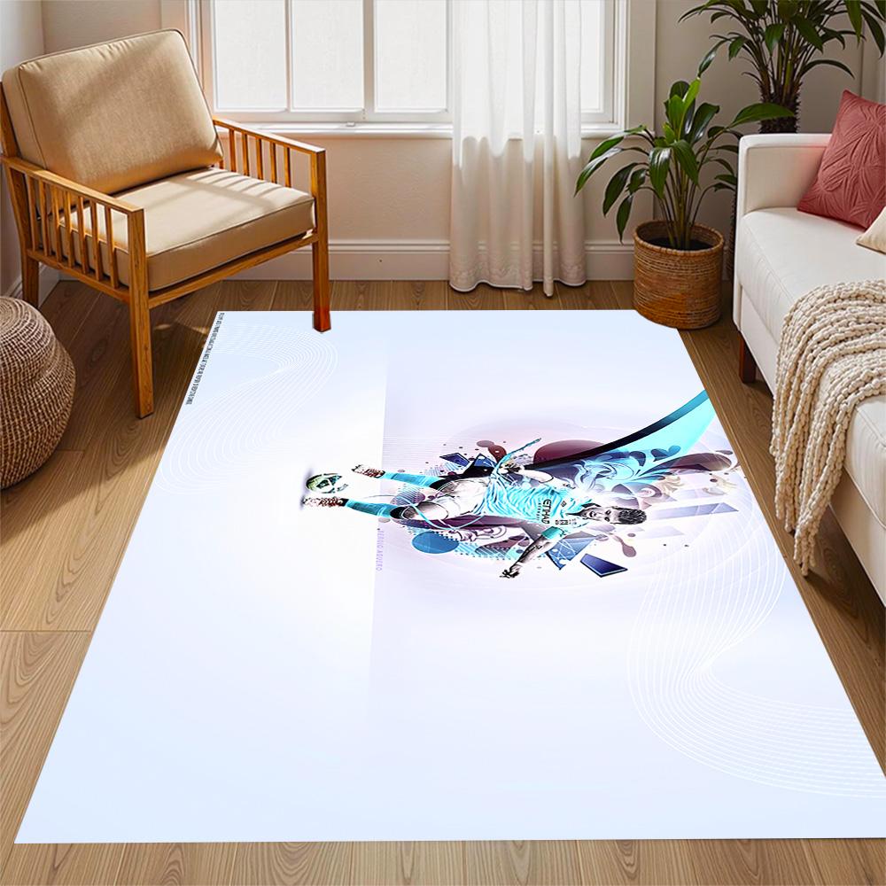 Dynamic Soccer Player Artwork Carpet Suitable for Balcony Decorate room Kitchen Playrooms Antislip Carpet Decorate Offices Wedding Party Gift