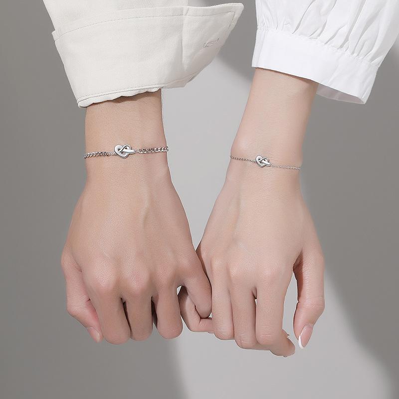 Concentric Knot Couple Bracelet Men and Women A Pair of Ins Cold Wind Interweaving Love Bracelet Love Simple Niche Bracelet