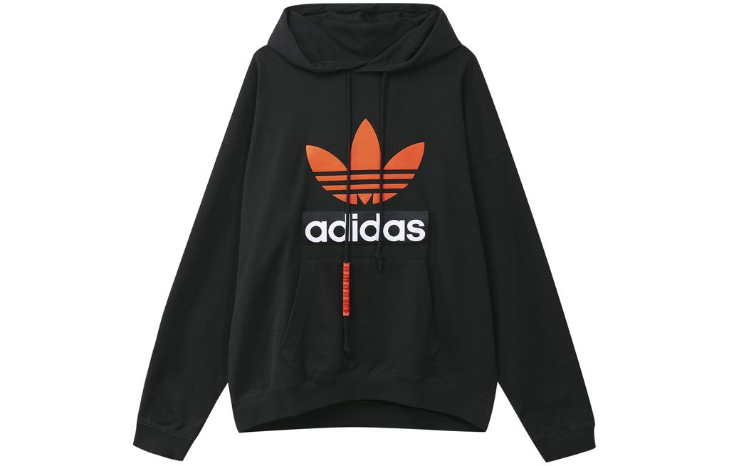 adidas Оригинальная толстовка с капюшоном BIG TREFOIL Мужская Черная H09354