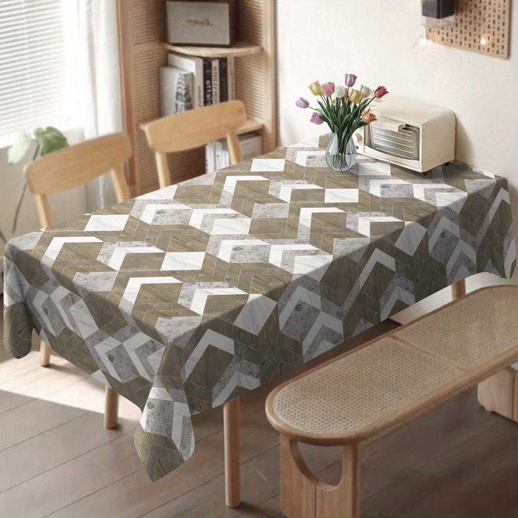 Waterproof Rectangular Tables Geometric Print Polyester Tablecloth Birthday Rectangular Table Party Supplies Party Table Decor