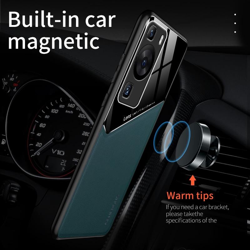 Чехол для Huawei P20 P30 Lite P40 Pro Plus, роскошный кожаный чехол для телефона Huawei P60 P50 Pro, магнитный силиконовый защитный чехол
