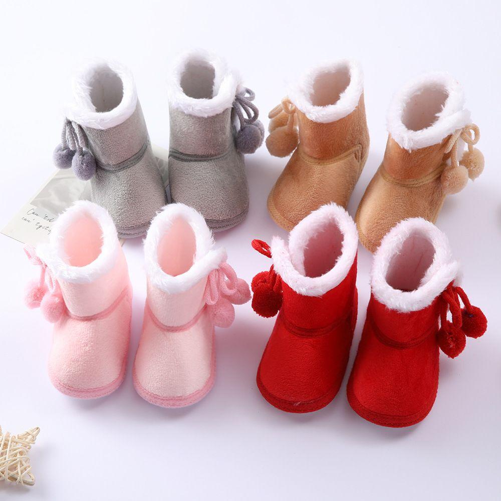 Casual Anti Skid Bottom Baby Girls Boys Winter Warm Boots Plush Fur Newborn Toddler Flat Snow Boots