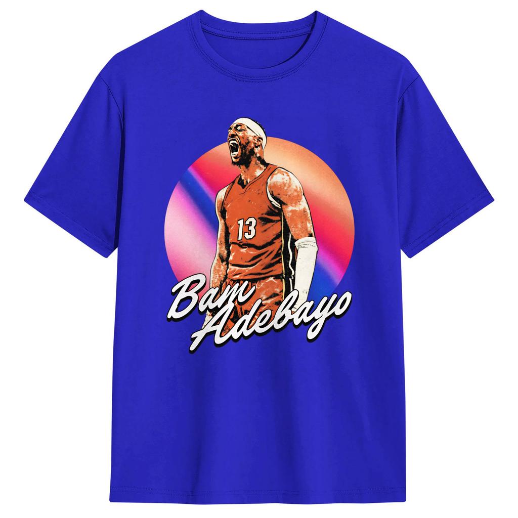 Футболка Bam Adebayo для мужчин  Новинка Хлопковая футболка Круглый вырез Короткий рукав Футболки Подарок на день рождения Топы