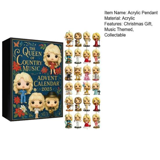 Christmas Advent Calendar Music Lover Countdown Calendar Music Themed Advent Calendar with 24 Hanging Ornaments for Christmas Tree Decoration