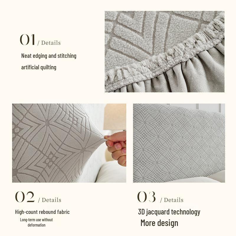 Жаккардовый чехол для изголовья: Утолщенный, Пыленепроницаемый, Нескользящий, Износостойкий, Эластичный Чехол-накидка и Защита спинки