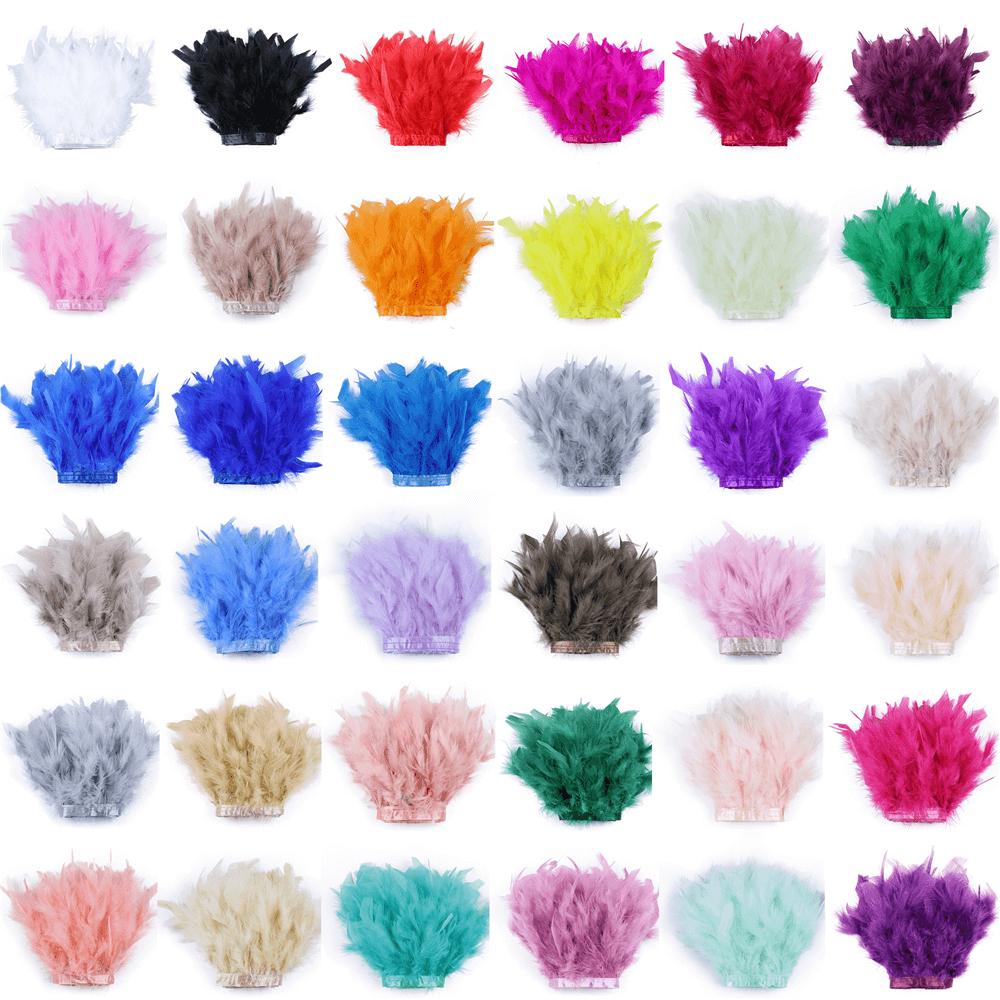 1M Multicolor Turkey Feather Trim Fringe Fluffy Stripped Plumas Ribbon 10-15cm Wedding Dress Clothes Crafts Sewing Decoration