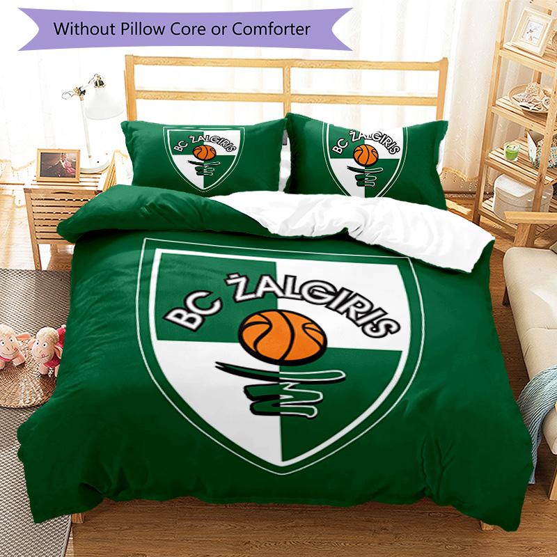 Kauno Zalgiris Pattern Bedding,Quilt Set Quilt Cover Pillowcase Home Birthday Gift (1*duvet cover+2*pillowcase,without core)