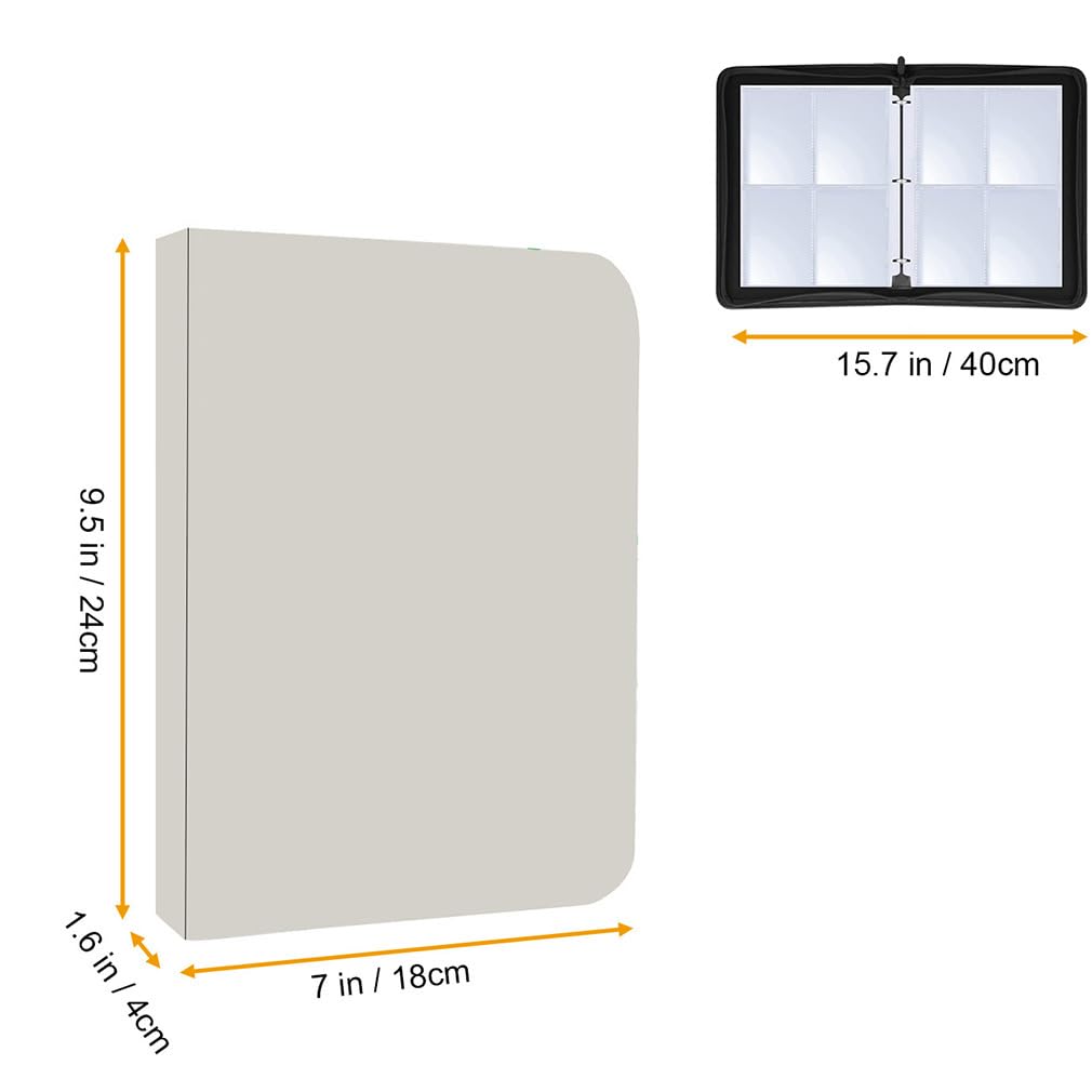 Папка-переплет для коллекционных карточек Yowxeedi с 4 карманами, держатель для альбома, загрузка сверху, 3 кольца, застежка-молния