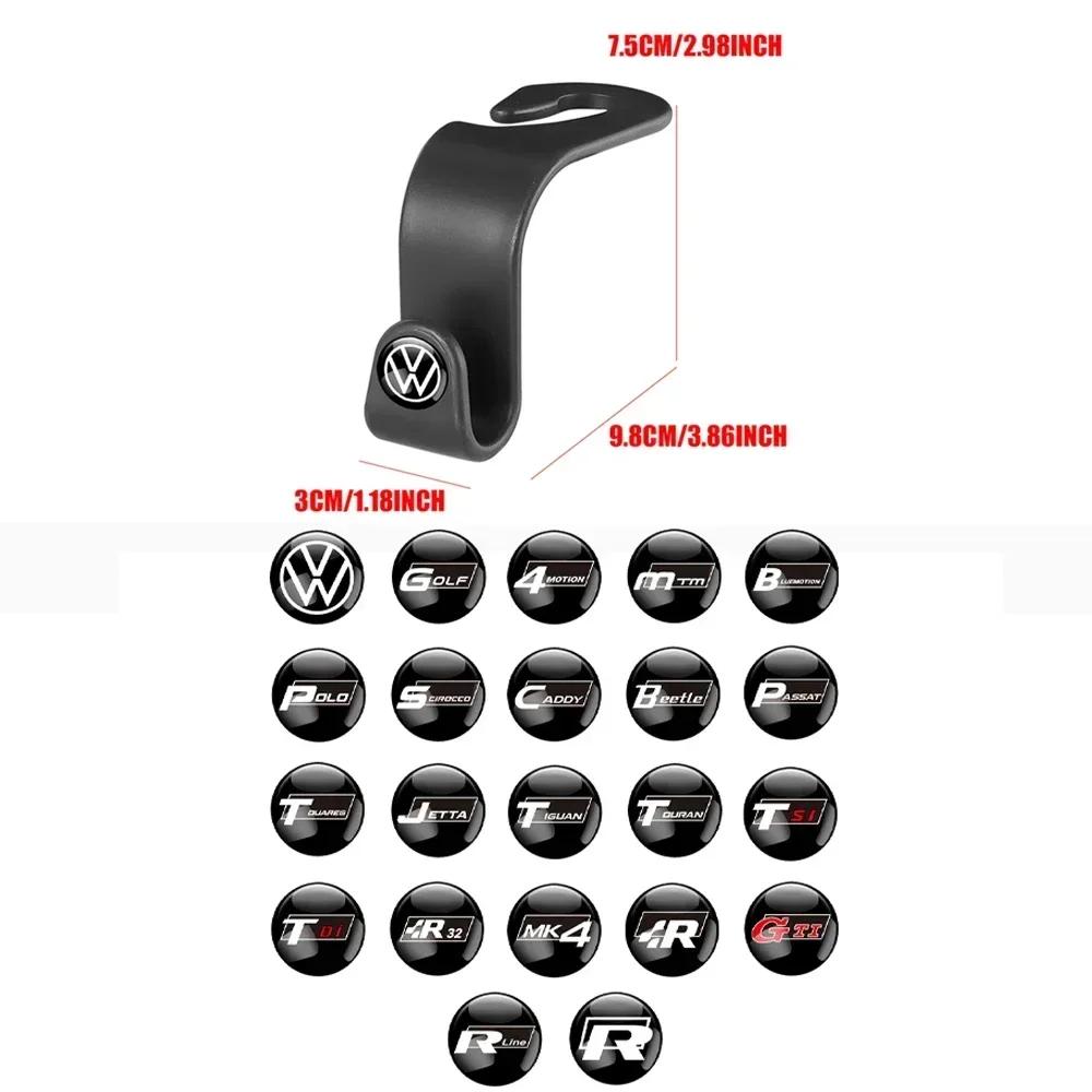 ZCKOT1 2/4Pcs Car Seat Back Hook Organizer Holder Storage Hanging Clips For Volkswagen VW R-line GTI R Golf Passat Magotan Tiguan Bora