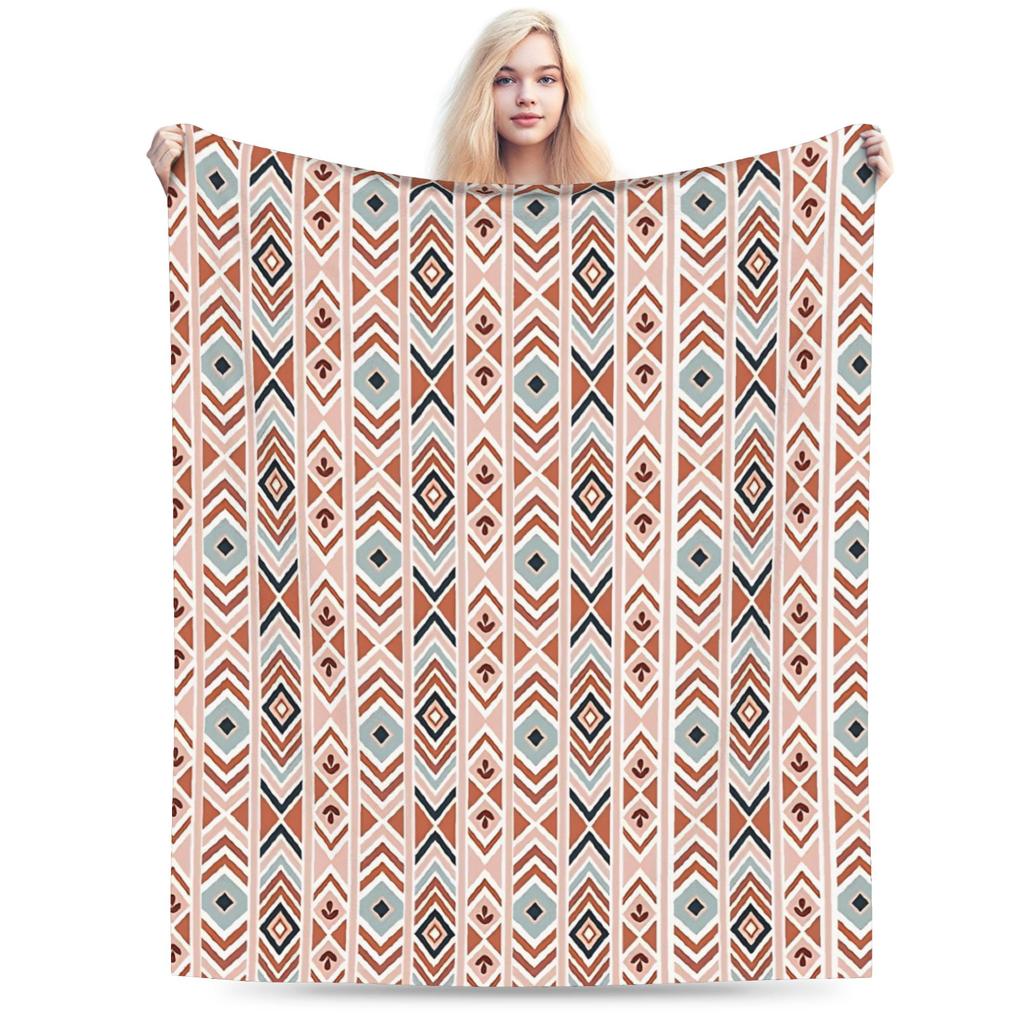 Bohemian pattern Flannel Blanket Winter Warm Soft Throw Blanket for Kids Living Room Funny Bedspread Sofa Bed Cover