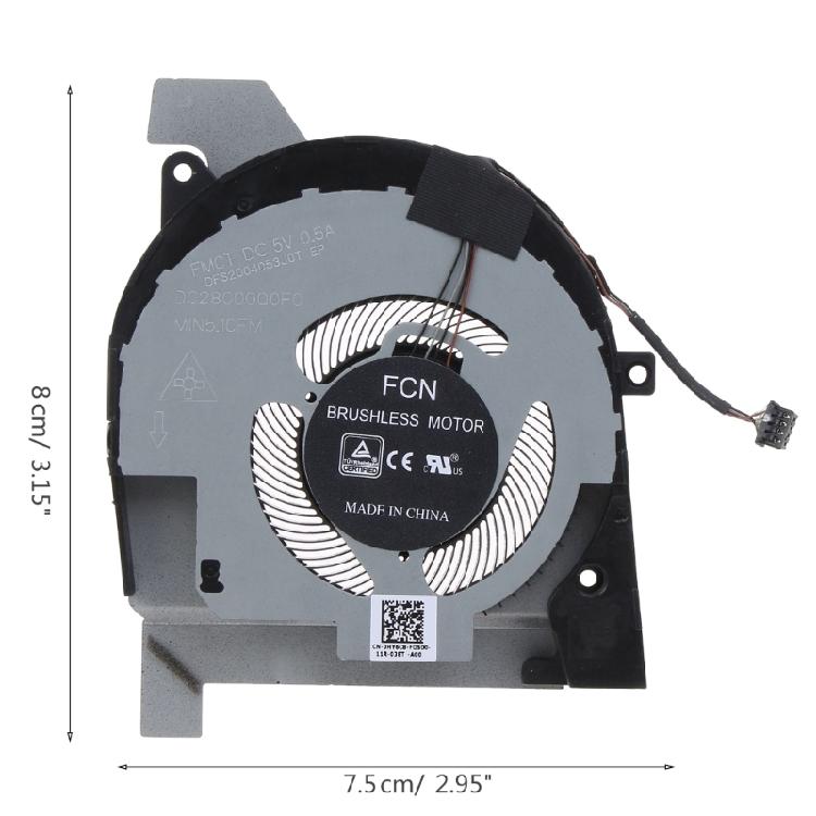 Охлаждающий вентилятор кулер процессора для ноутбука Latitude 5501 5511/Precision 3541 3551 Компьютерный ноутбук 4-проводной тихий радиатор