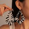 Exaggerated Color Block Geometric Hoop Earrings: High-End Fashion for Women