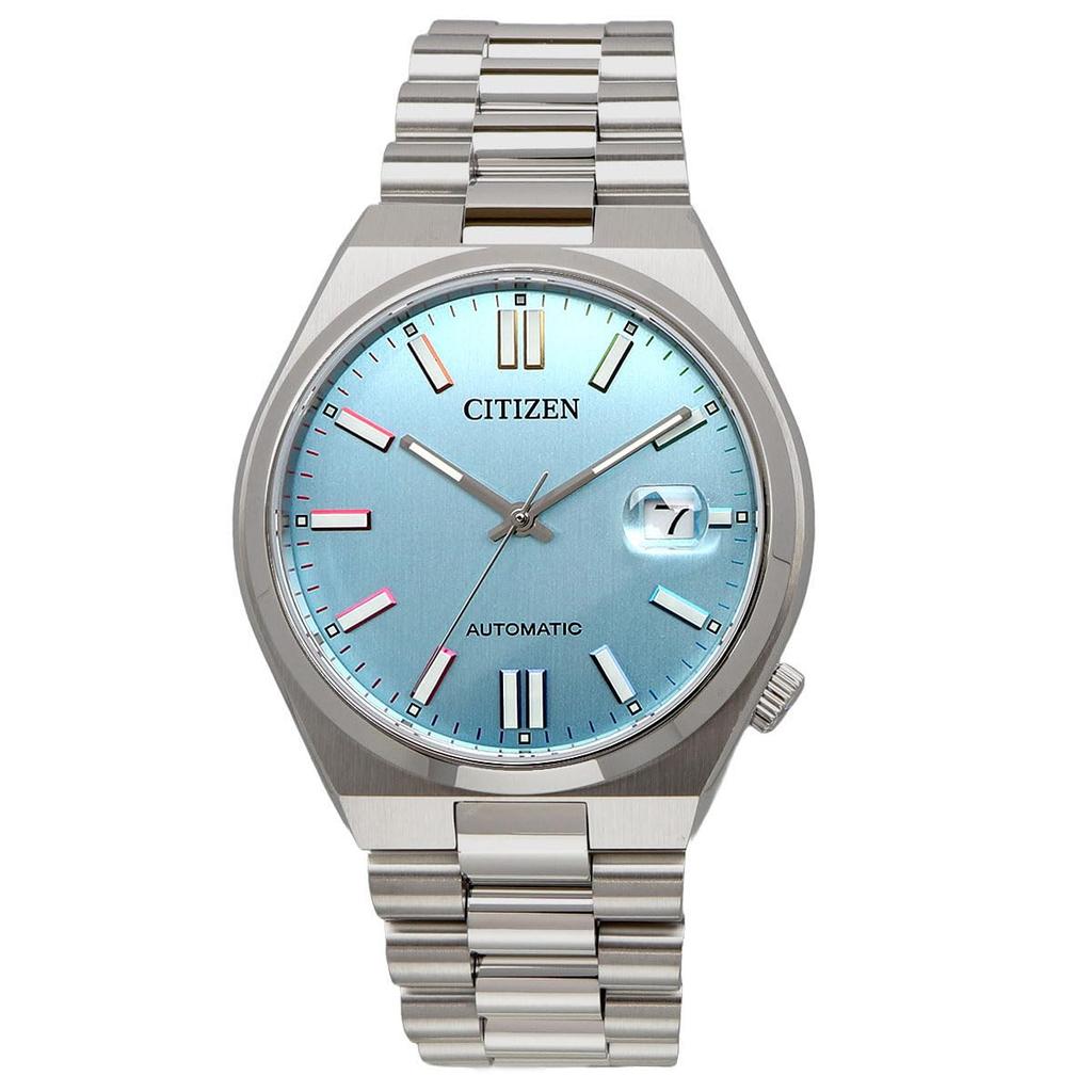 Citizen Tsuyosa Collection Automatic Men's Wristwatch NJ0151-53L Sapphire Glass Ice Blue Rainbow Index Silver
