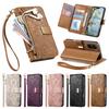 Floral Leather Wallet Case for Xiaomi 14T Pro/C71/Redmi 13/14C/Note13/A5...Vintage All-in-One Card Holder w/Stand, Magnetic Closure & Wrist Strap