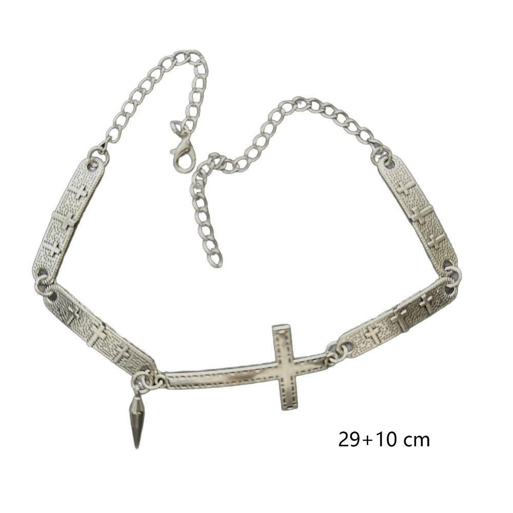 Punk Spliced Cross Necklace Y2K Hip Hop Necklace Retro Choker Necklace  Jewelry