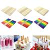 100Pcs Ice Cream Sticks Popsicle Sticks Round Edge Design Wooden Treat Sticks for DIY