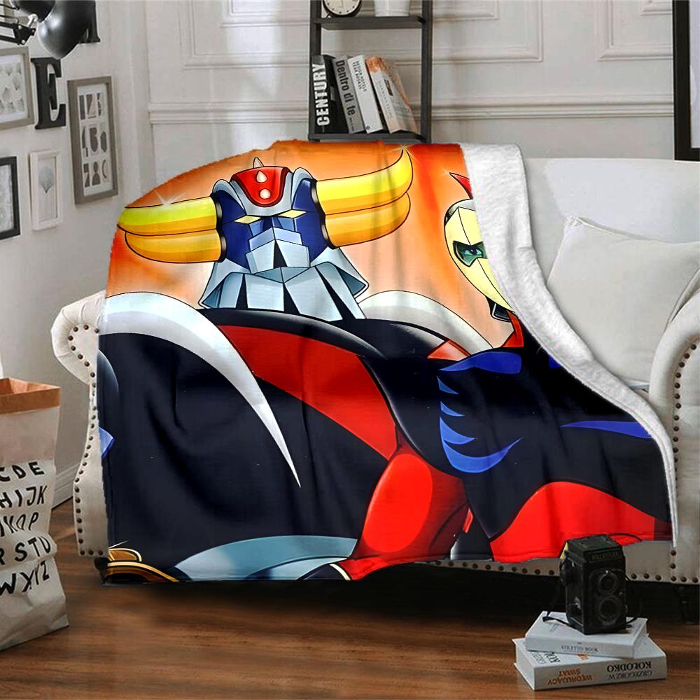 1pc UFO Robot Grendizer9 Blanket, Gift, for Men and Women, Soft Blanket, Good for Sofa Bed Couch Travel, Lightweight Flannel Blanket