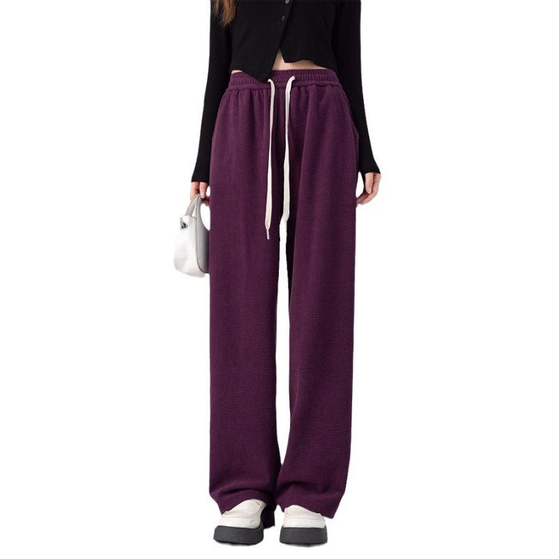 Autumn and Winter New Women's Clothing Loose High Waist Thin Lazy Retro Corduroy Straight Casual Wide Legs Mopping Long Pants